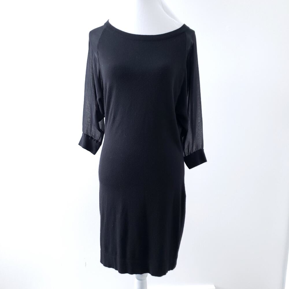 The Limited Black Knit Dress Sheer Sleeves Size XS XSmall Girls Night Cocktail